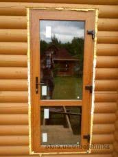 Входная металлопластиковая дверь из украинского профиля Open Teck De Lux (4 кам) 870х2100 золотой дуб двусторонняя ламинация